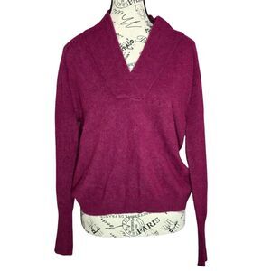 Sundance Zadie 100% Cashmere magenta v-neck sweater.  Small